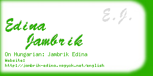 edina jambrik business card